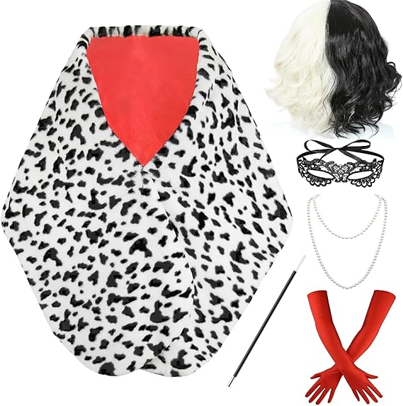 Face Scarf Mask - Disfraz de Cruella De Vil para