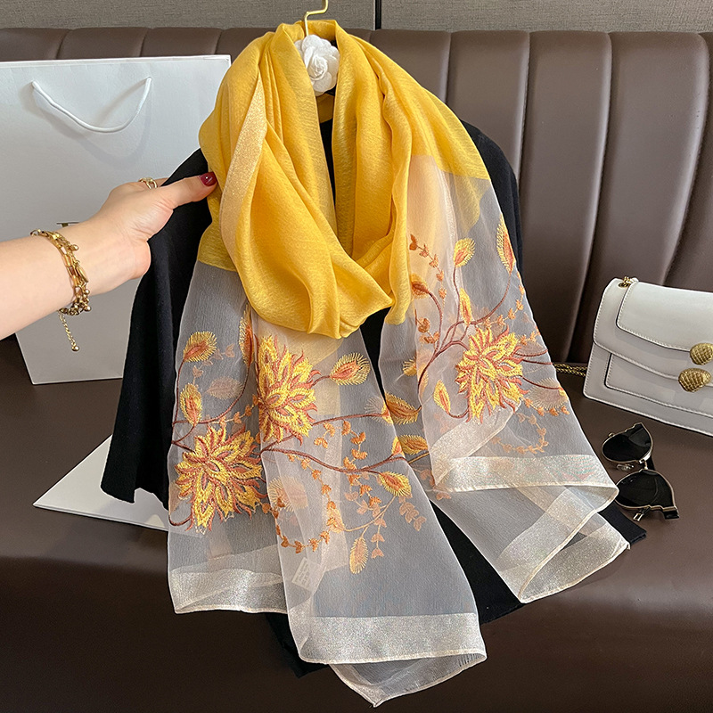 Woven Scarf Blanket - Bufanda de Seda Sólida para Mujer,