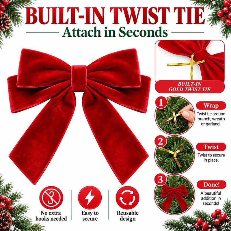 24 lazos de terciopelo rojo, y - Bow Tie Pre Tied reseña y precio